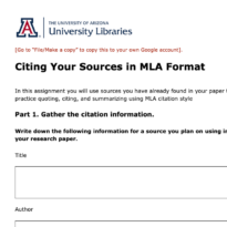 Citing your sources in MLA format
